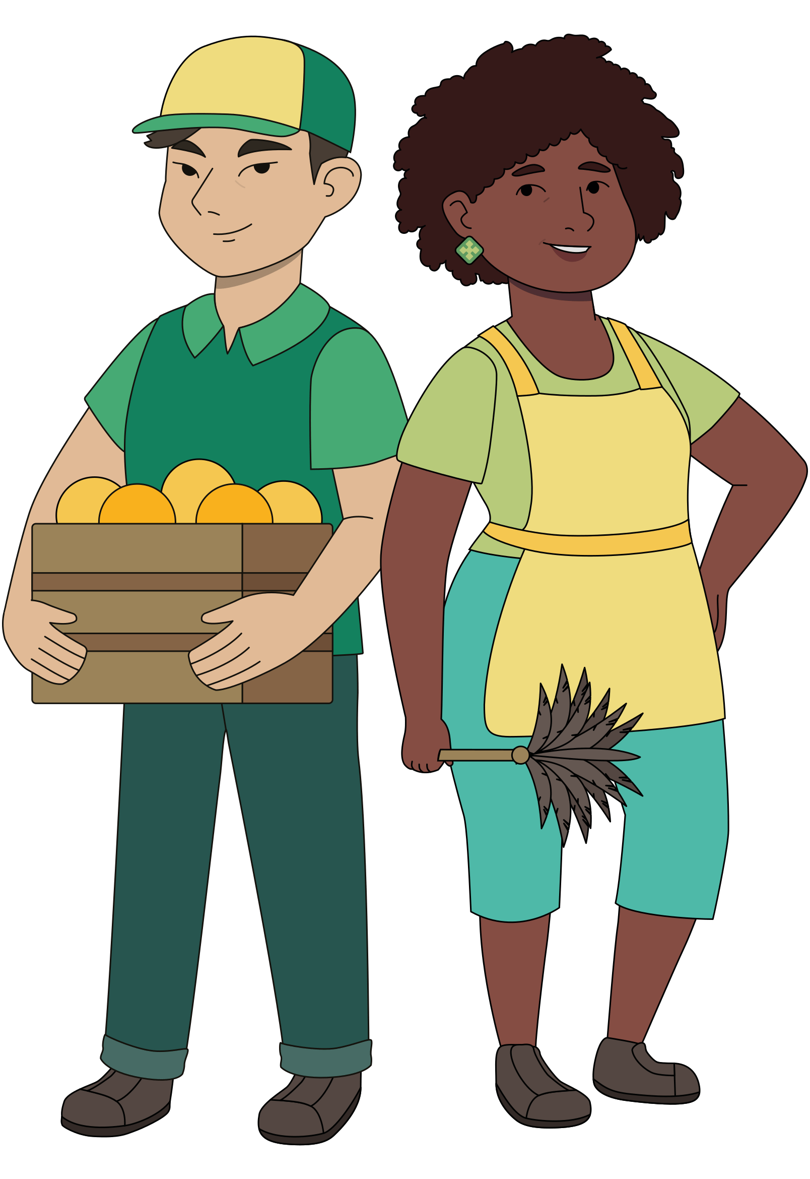 Ilustración: Dos personas trabajadoras